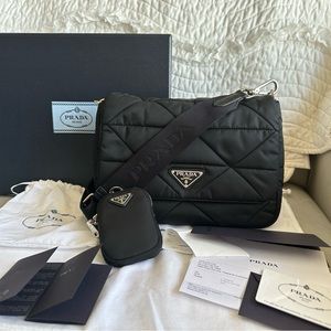 Authentic Prada Padded Re-Nylon Shoulder Bag